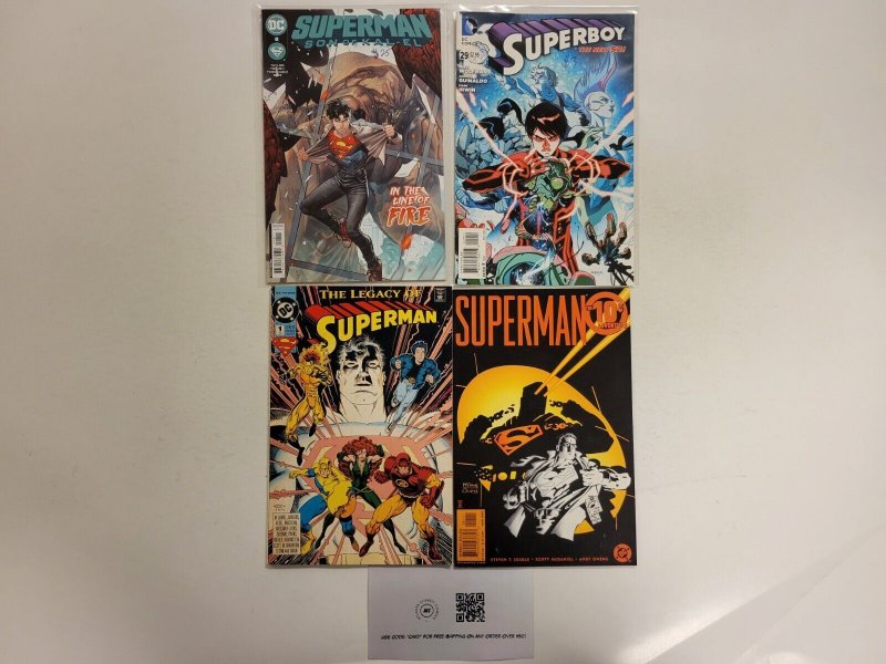 4 Comics #1 Legacy Superman #1 Superman #29 Superboy #1 Superman Kal-El 41 TJ18