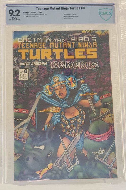 New CBCS Slab! Teenage Mutant Ninja Turtles #8 - CBCS 9.2 - 1st App. Renet