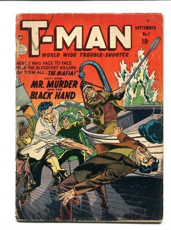 T-Man #7 1952- Mafia- Drug Ring Story- low grade 