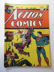 Action Comics #73 (1944) GD- Condition Cover detached