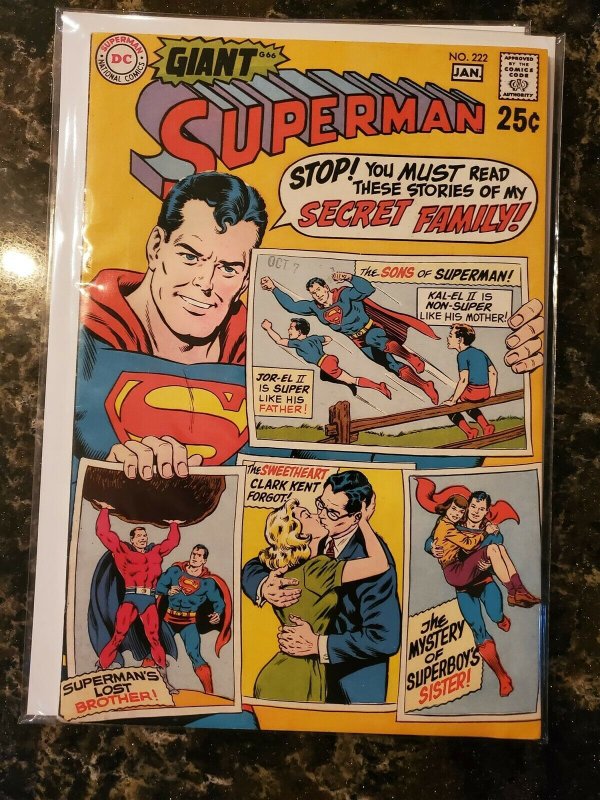 Superman #222 (1970, DC) VF- | Comic Books - Modern Age, DC Comics, Superman, Superhero / HipComic Superman #222 (1970, DC) VF- | Comic Books - Modern Age, DC Comics, Superman, Superhero / HipComic