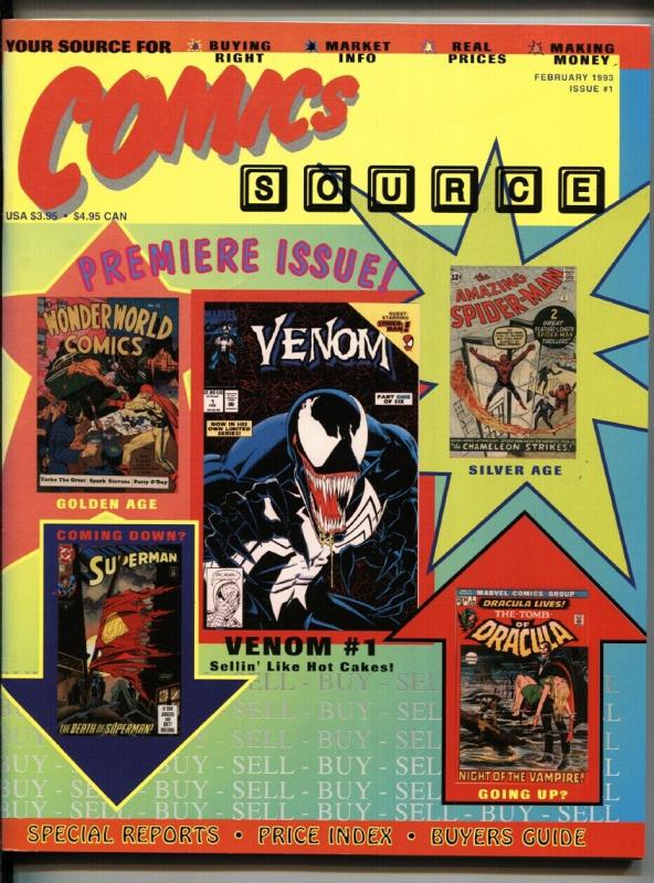 Comics Source #1 1993-Rare Comic Magazine-1st issue-Venom cvr