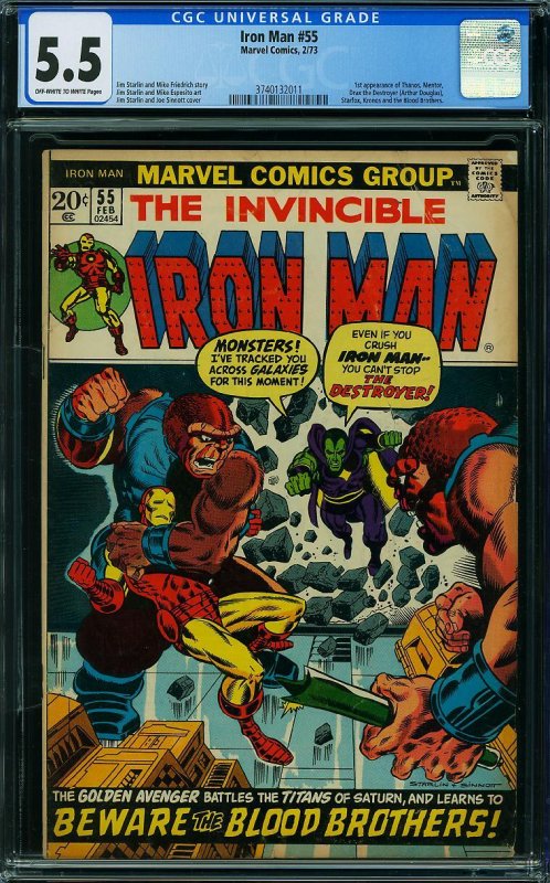 Iron Man #55 (Marvel, 1973) CGC Graded 5.5