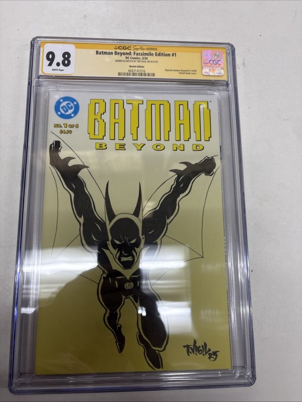 Batman Beyond Facsimile Edition (2024) # 1 (CGC 9.8 SS) Signed Sketch Tim Vigil