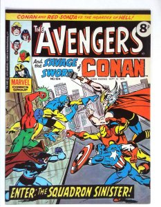 Avengers (UK) #104 (1975) Iron Man Squadron Sinister Marvel FN/VF