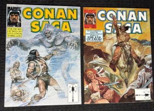 1992 CONAN SAGA Marvel Magazine #61 > FN+/FVF John Buscema LOT of 2