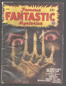 Famous Fantastic Mysteries 6/1946-Horror cover by Lawrence-Undying Monster-...