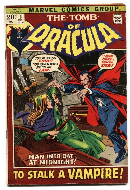 Tomb of Dracula #3 comic book 1972-Marvel-Gene Colan horror art