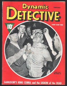 Dynamic Detective 2/1938-Gangland's King Cobra-Crime scene & posed photos