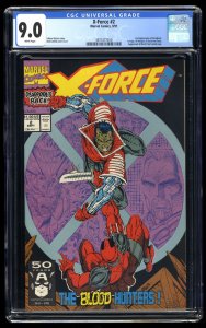 X-Force #2 CGC VF/NM 9.0 White Pages 2nd Deadpool!
