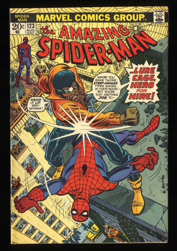 Amazing Spider-Man #123 FN 6.0 Luke Cage Hero For Hire!