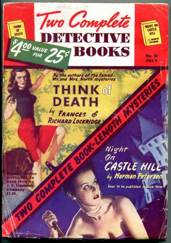 Two Complete Detective Books Pulp July 1948- Herman Petersen VG