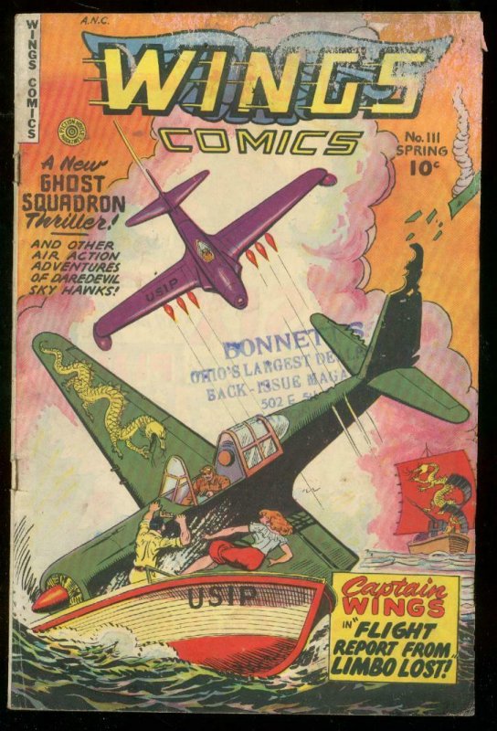 WINGS COMICS #111 1950-FICTION HOUSE-GHOST SQUADRON G/VG