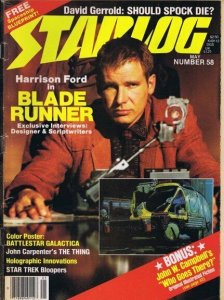 ORIGINAL Vintage May 1982 Starlog Magazine #58 Blade Runner (cover detached)