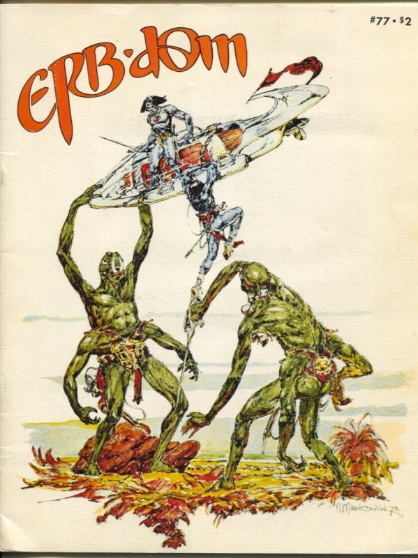 ERB-dom #77 1974-early Burroughs & Tarzan fanzine-buy/sell ads-Russ Manning-FN