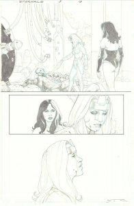 Eternals #3 p.19 - Thena and Sersi defeat Tzaigo - 2021 Signed art by Esad Ribic