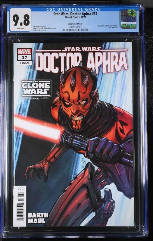 Doctor Aphra #37 CGC 9.8 Darth Maul Clone Wars Variant Marvel 2023 Star Wars