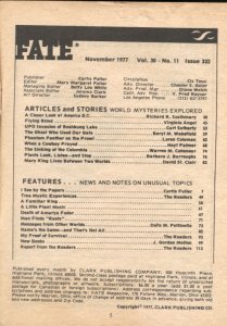 Fate Magazine November 1977 - Phantom Panther - UFOs Invade Ontario