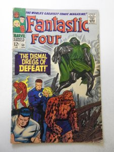 Fantastic Four #58 (1967) PR Cond pieces missing from 3 ad pages story complete