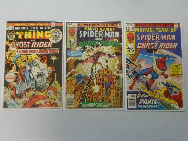 Marvel Team-Up featuring Ghost Rider 3 different issues average 7.0 FN/VF (1970s