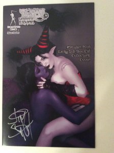 TAROT WITCH OF THE BLACK ROSE #96 LICKY D & BOO CAT COLLECTOR’S COVER SIGNED NM.