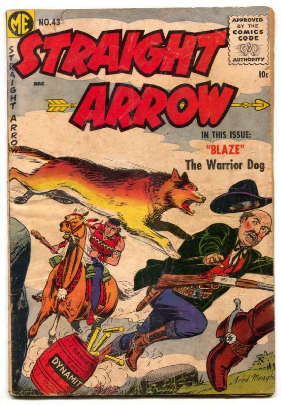 Straight Arrow #43 1955- Blaze Warrior Dog FAIR