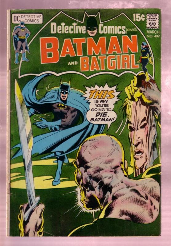 DETECTIVE COMICS #409 1971- BATMAN BATGIRL NEAL ADAMS C VG
