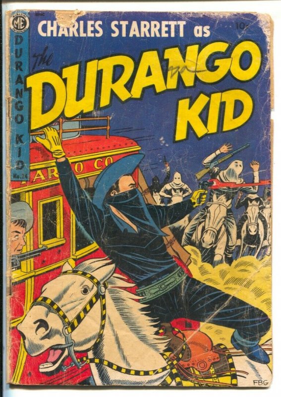 Durango Kid #24 1953-ME-Hooded menace cover-Low grade reading copy-centerfold...