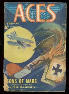 ACES FEB 1929-SONS OF MARS-FRED McLAUGHLIN-WWI PULP-FH G 