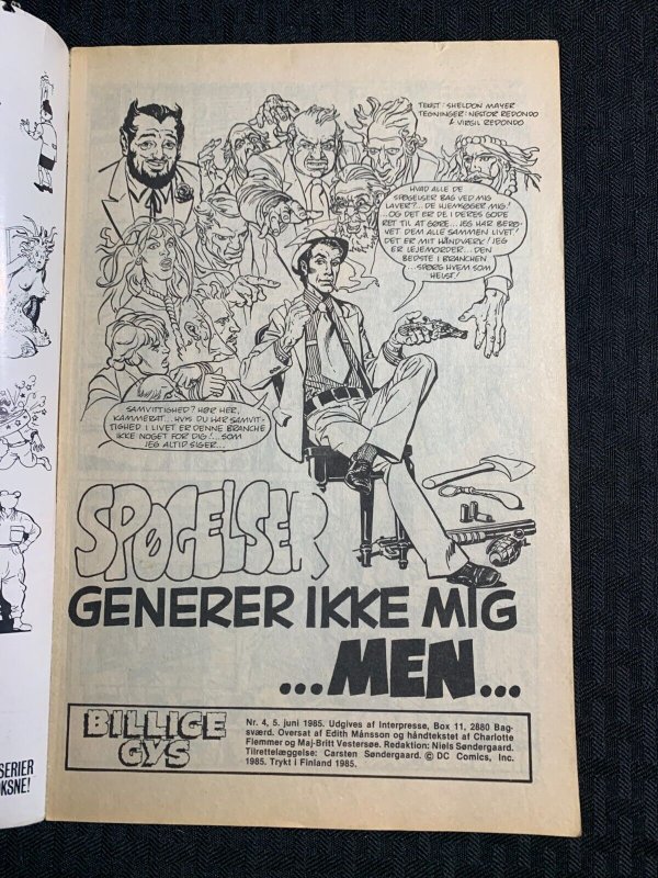 1985 BILLIGE GYS Finland Comic #4 VG- 3.5 Ernie Chan Cover