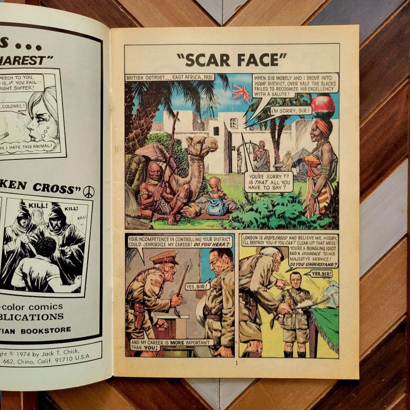The Crusaders, Vol. #3 SCAR FACE (J.T.C. 1974) 39-cent cover (Jack Chick)