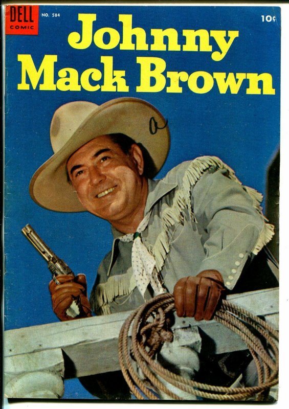 Johnny Mack Brown-Four Color Comics #584 1954-Dell-photo cover-B-Western-FN