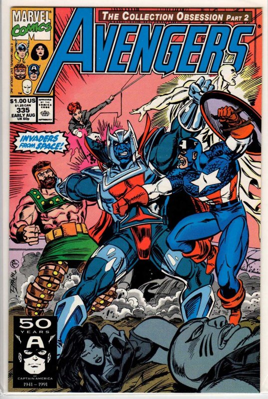 The Avengers #335 Direct Edition (1991) 9.4 NM
