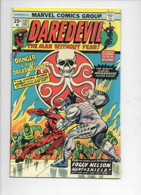 DAREDEVIL #121 FN+ Black Widow, Murdock, DreadNaut, 1964 1975, Marvel