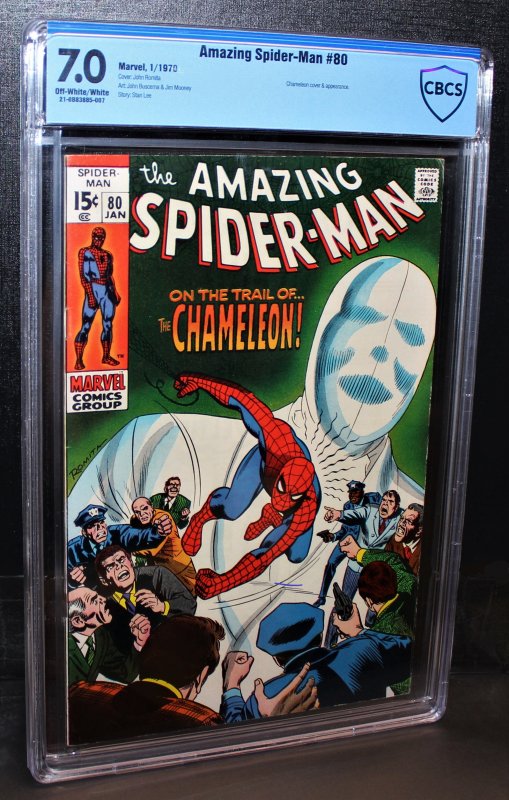 Amazing Spiderman #80 /  CBCS 7.0 FN/VFN  /  Chameleon / Jan 1970