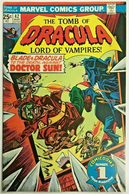 TOMB OF DRACULA#42 FN/VF 1976 VS BLADE MARVEL BRONZE AGE COMICS