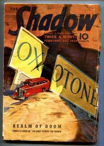 SHADOW 1939 FEB 1-STREET AND SMITH PULP WALTER GIBSON VG
