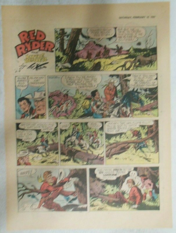 (41) Red Ryder Sunday Pages by Fred Harman from 1961 All Tabloid Page Size! 