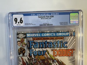 Fantastic Four #240 CGC 9.6 -  Marvel Comics Quicksilver Crystal Luna (1982)