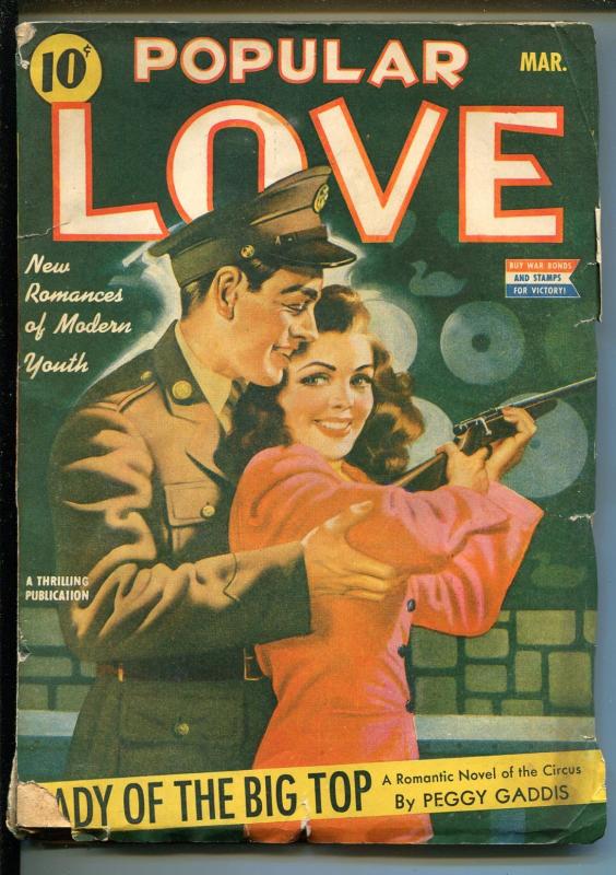 Popular Love-3/1943-Thrilling Pubs-carnival-soldier-Peggy Gaddis-VG MINUS