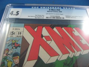 X MEN 59 CGC 4.5 NEAL ADAMS 1969 MARVEL