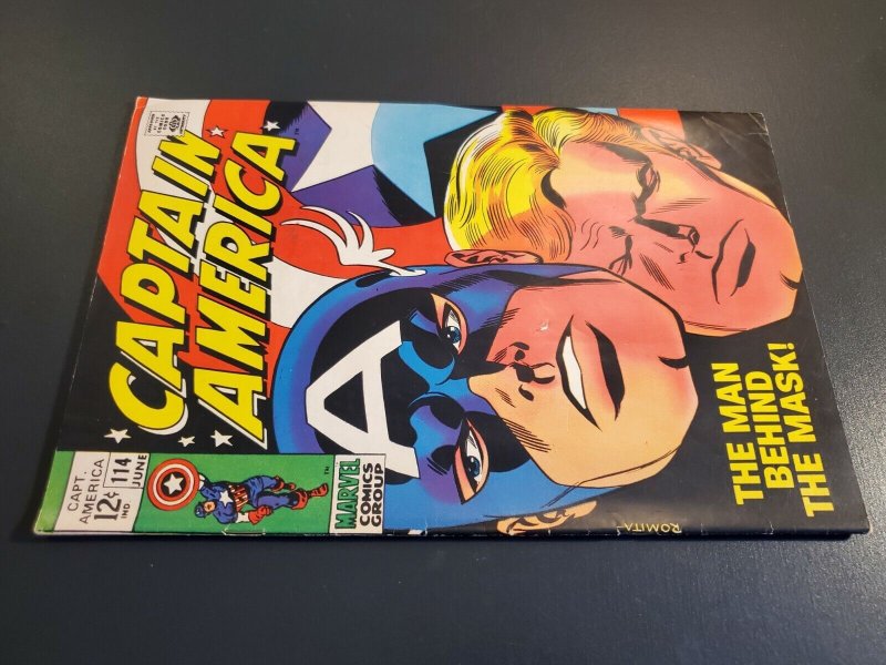 CAPTAIN AMERICA #114 (1969) F+ (6.5) BEHIND THE MASK|