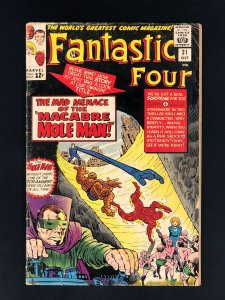 Fantastic Four #31 (1964) GD/VG 1st App Dr. Franklin Storm! Mole Man Avengers