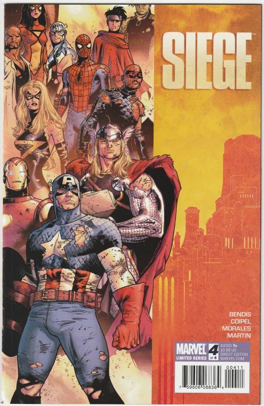 4 Siege Marvel Comics # 1 2 3 4 Avengers Thor Loki Iron Man Captain America LH7