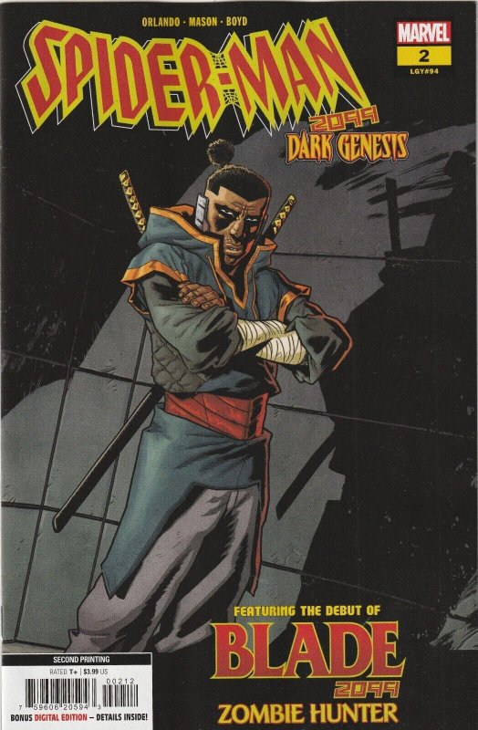Spider-Man 2099 Dark Genesis # 2 Variant 2nd Printing Cover NM Marvel [Q1]