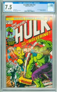 The Incredible Hulk #181 (1974) CGC 7.5! 1st Full Appearance of Wolverine!