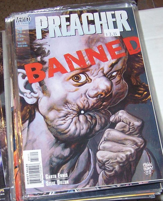 preacher  #58 vertigo dc 2000 garth Ennis high quality  PAINTED COVER BY FABRY