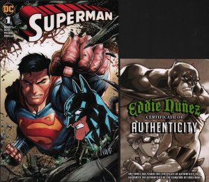 Superman #1 - Signed/Remarked by Eddie Nunez - With COA - 2018
