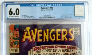 AVENGERS 16 (1965) CGC 6.0 FINE          NEW AVENGERS BY STAN LEE  *KEY ISSUE*