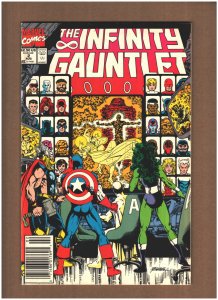 Infinity Gauntlet #2 Newsstand Marvel 1991 THANOS AVENGERS SILVER SURFER VF 8.0